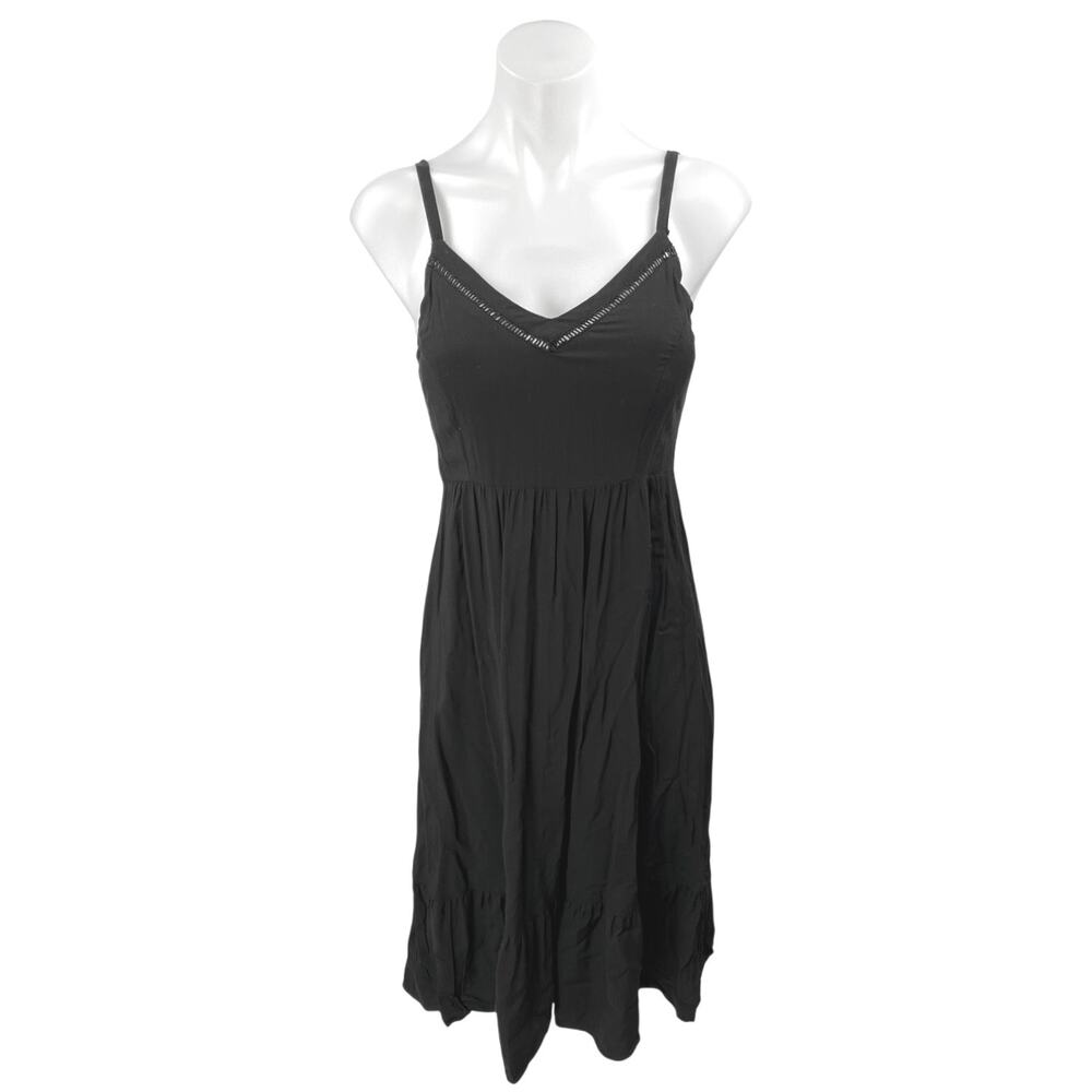 Old Navy Women's Black Sleeveless V Neck Smocked A Line Mini Dress Size XS